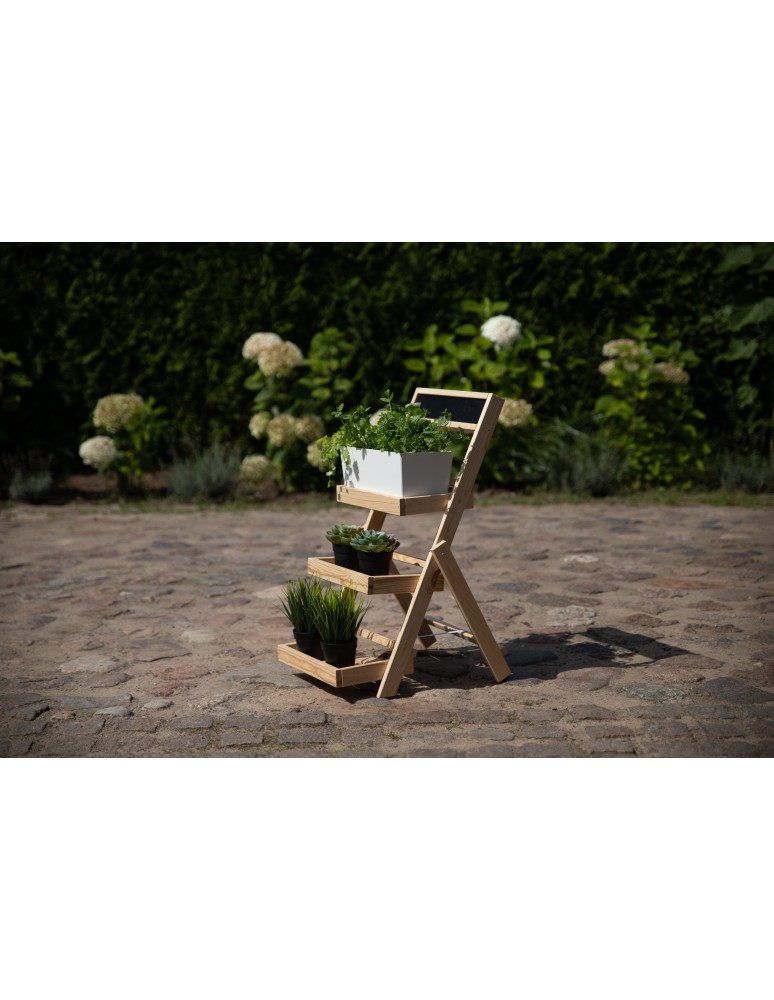 Kwietniki - Drewniana etażerka na kwiaty /70x39x48 cm/ Wykończenie Naturalne - product b2b.wamar.biz 4