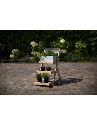 Kwietniki - Drewniana etażerka na kwiaty /70x39x48 cm/ Wykończenie Naturalne - product 5