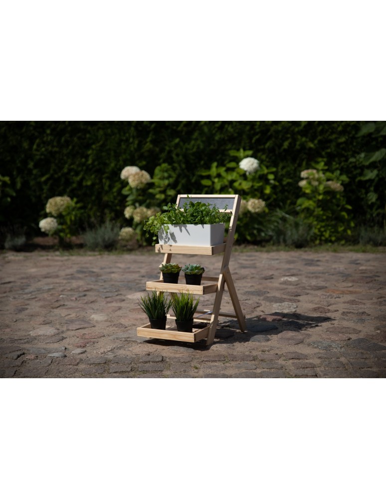 Kwietniki - Drewniana etażerka na kwiaty /70x39x48 cm/ Wykończenie Naturalne - product b2b.wamar.biz 5