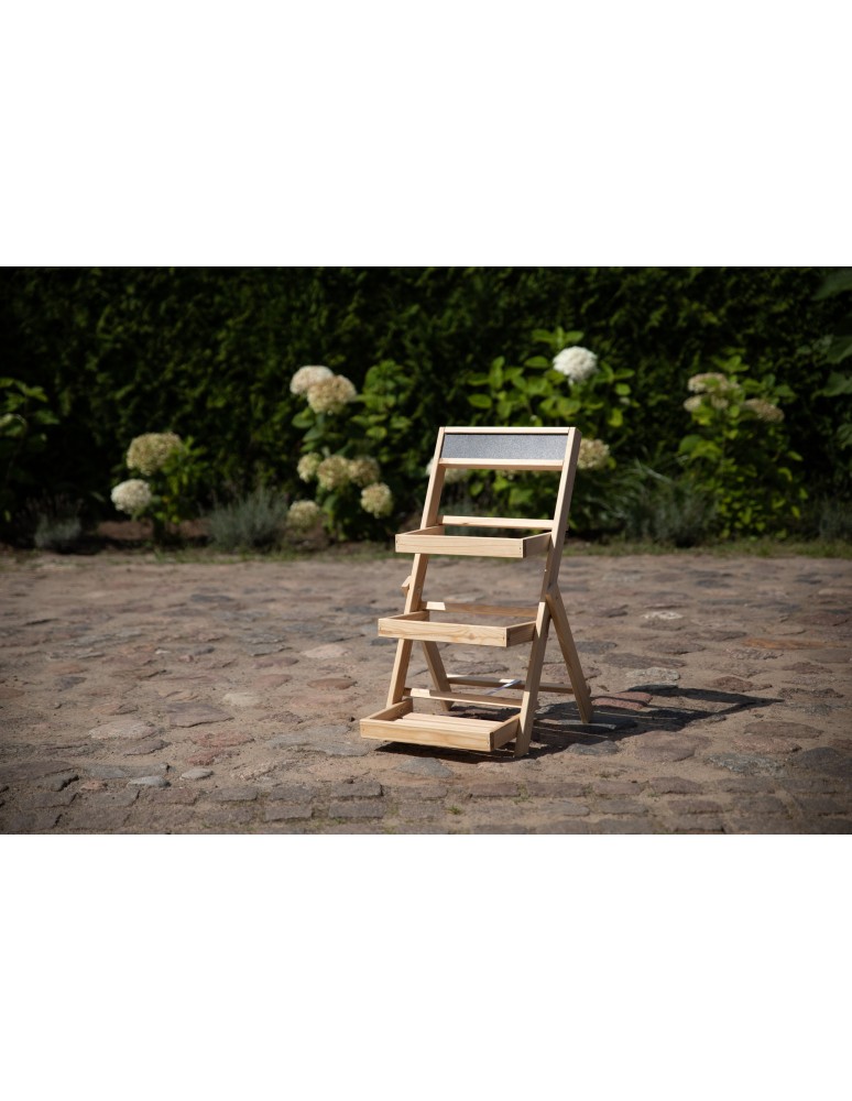 Kwietniki - Drewniana etażerka na kwiaty /70x39x48 cm/ Wykończenie Naturalne - product b2b.wamar.biz 8