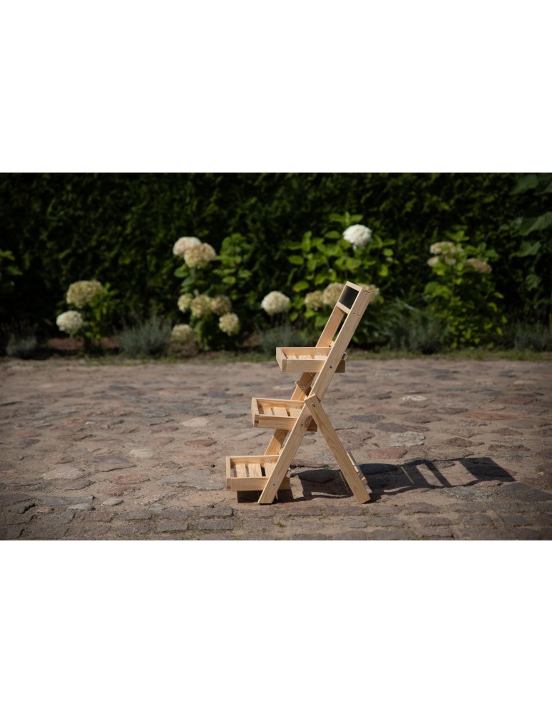 Kwietniki - Drewniana etażerka na kwiaty /70x39x48 cm/ Wykończenie Naturalne - product b2b.wamar.biz 10