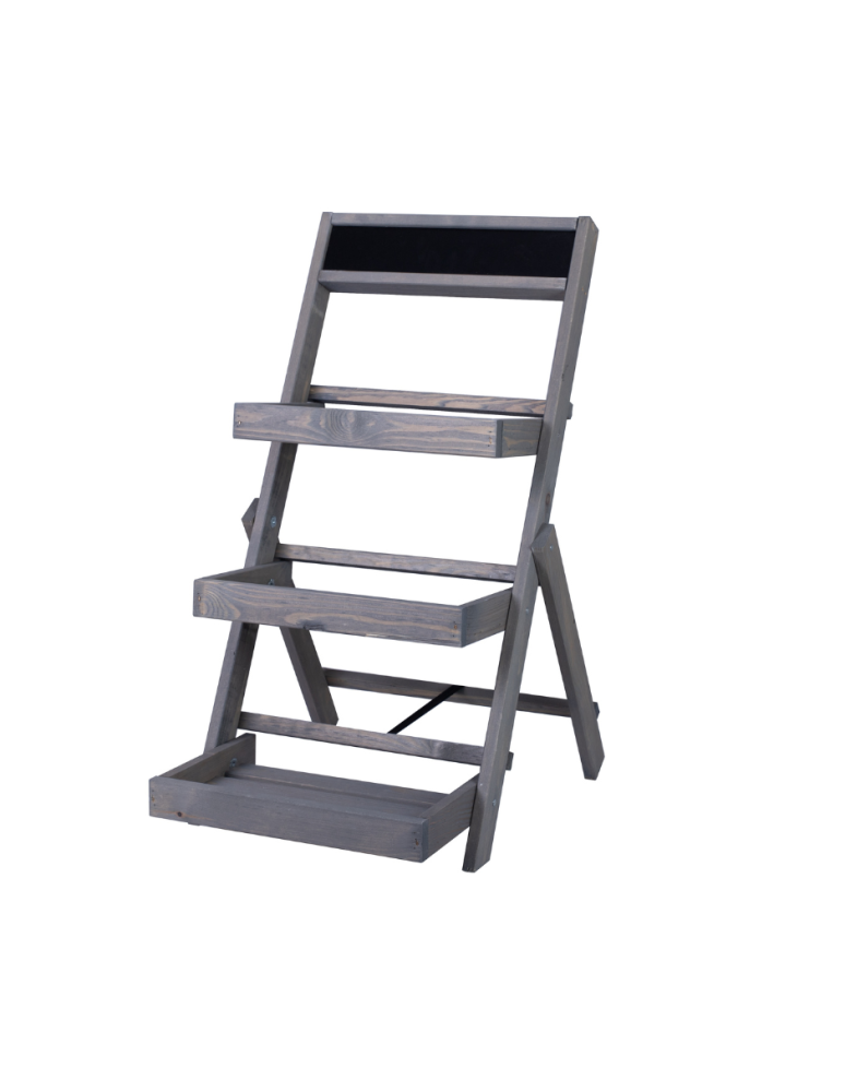 Kwietniki - Drewniana etażerka na kwiaty /70x39x48 cm/ Wykończenie Szare - product b2b.wamar.biz 2