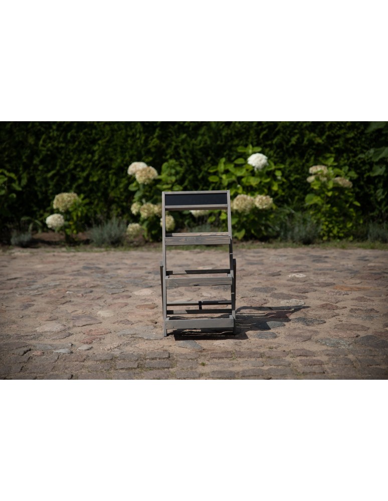 Kwietniki - Drewniana etażerka na kwiaty /70x39x48 cm/ Wykończenie Szare - product b2b.wamar.biz 7