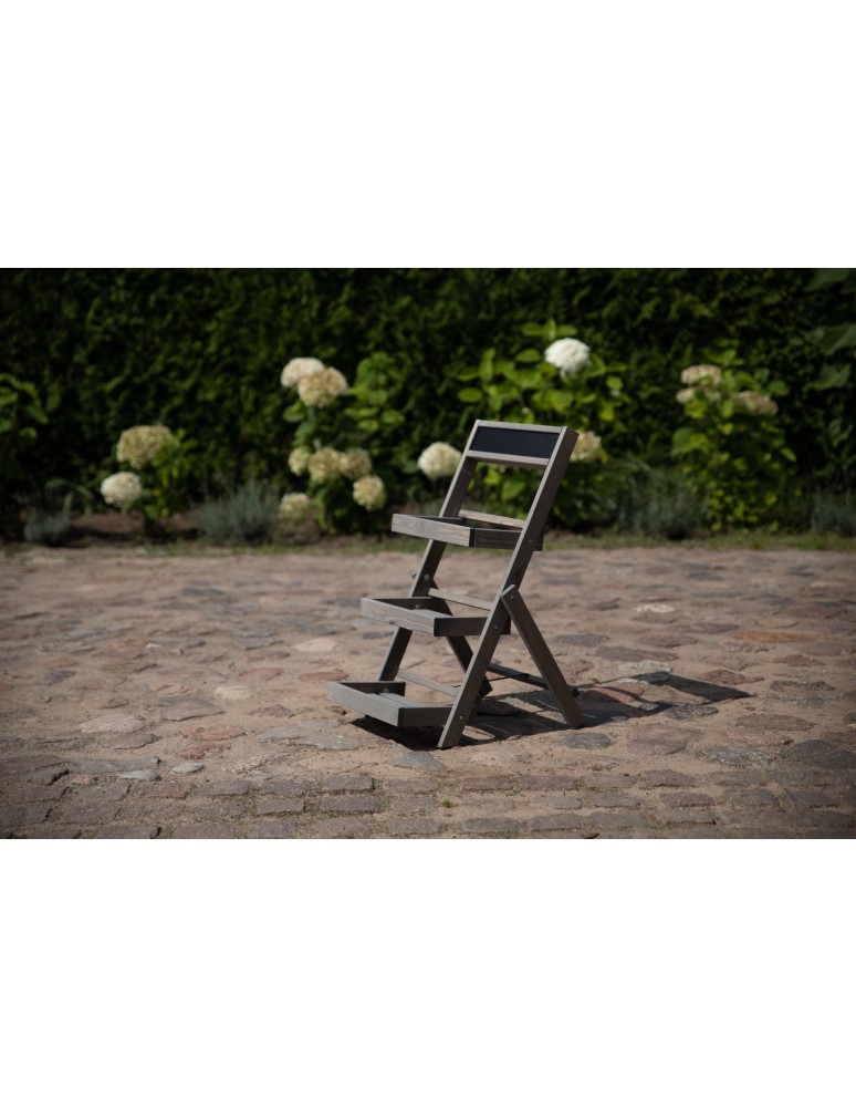 Kwietniki - Drewniana etażerka na kwiaty /70x39x48 cm/ Wykończenie Szare - product b2b.wamar.biz 9