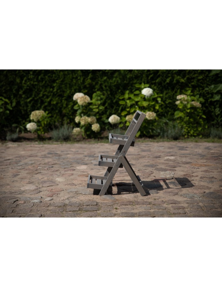 Kwietniki - Drewniana etażerka na kwiaty /70x39x48 cm/ Wykończenie Szare - product b2b.wamar.biz 10