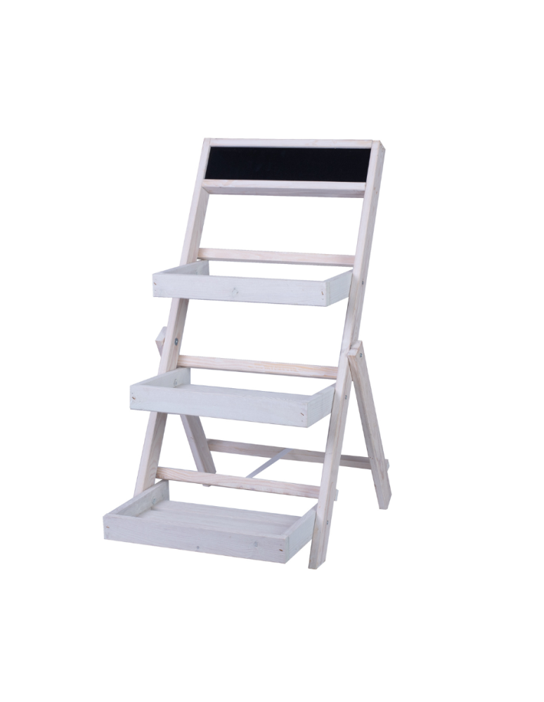 Kwietniki - Drewniana etażerka na kwiaty /70x39x48 cm/ Wykończenie Białe - product b2b.wamar.biz 2
