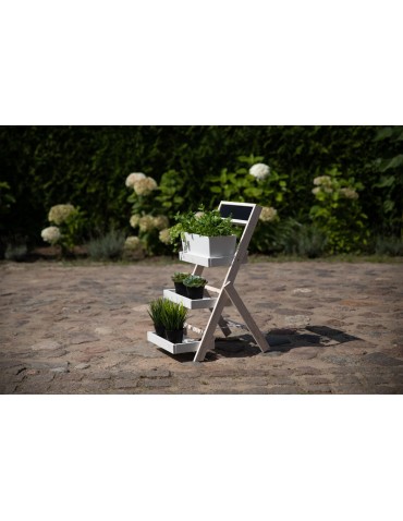 Kwietniki - Drewniana etażerka na kwiaty /70x39x48 cm/ Wykończenie Białe - product 4