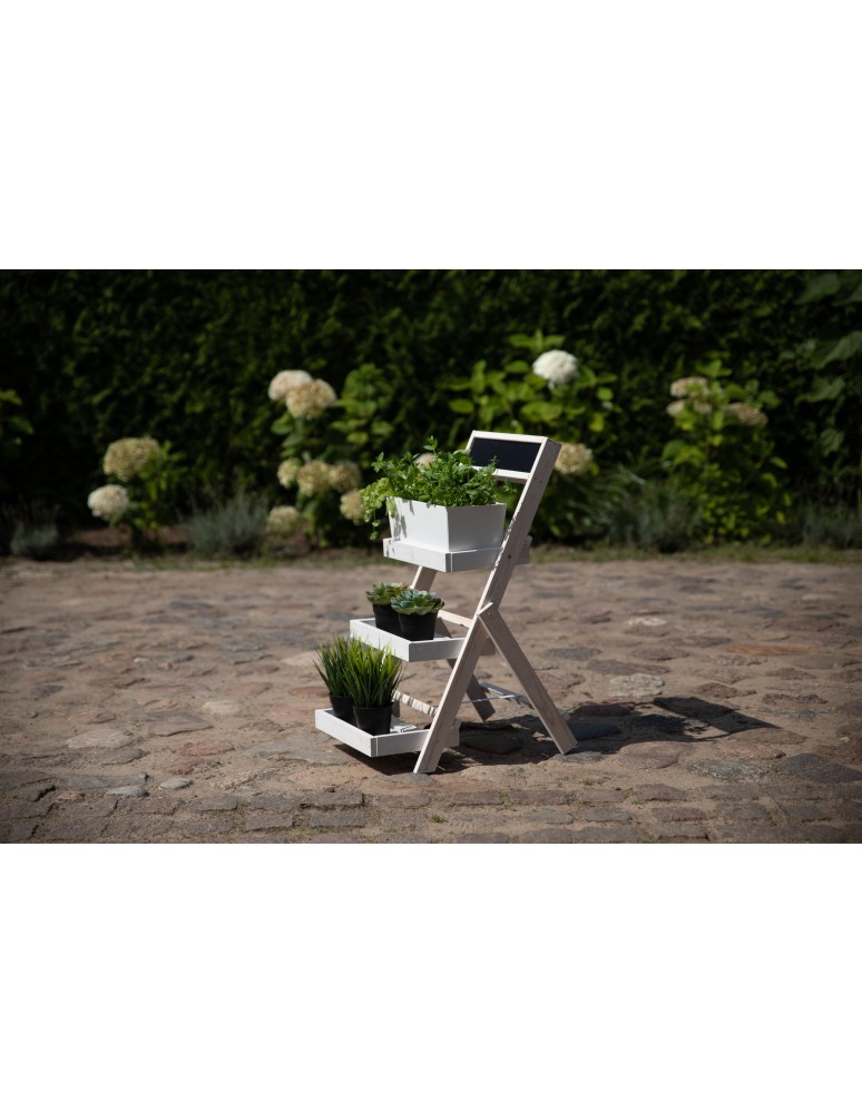 Kwietniki - Drewniana etażerka na kwiaty /70x39x48 cm/ Wykończenie Białe - product b2b.wamar.biz 4