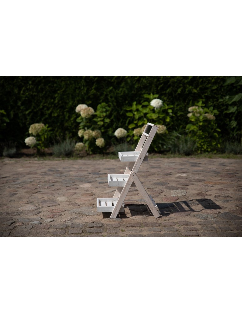 Kwietniki - Drewniana etażerka na kwiaty /70x39x48 cm/ Wykończenie Białe - product b2b.wamar.biz 6