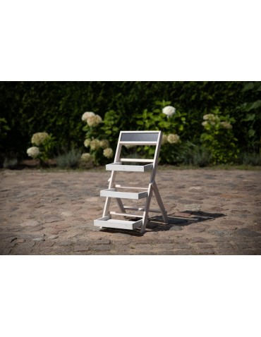 Kwietniki - Drewniana etażerka na kwiaty /70x39x48 cm/ Wykończenie Białe - product 8