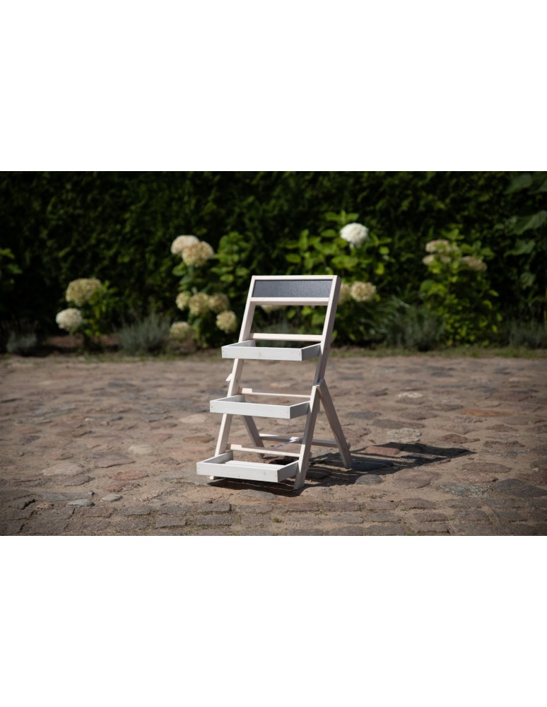 Kwietniki - Drewniana etażerka na kwiaty /70x39x48 cm/ Wykończenie Białe - product b2b.wamar.biz 8