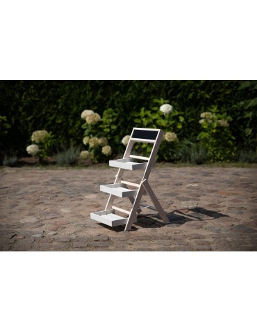 Kwietniki - Drewniana etażerka na kwiaty /70x39x48 cm/ Wykończenie Białe - product 9