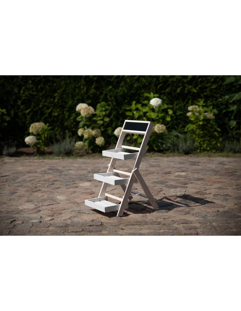 Kwietniki - Drewniana etażerka na kwiaty /70x39x48 cm/ Wykończenie Białe - product b2b.wamar.biz 9