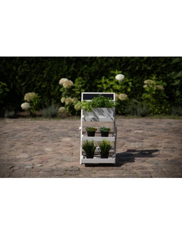 Kwietniki - Drewniana etażerka na kwiaty /70x39x48 cm/ Wykończenie Białe - product 10