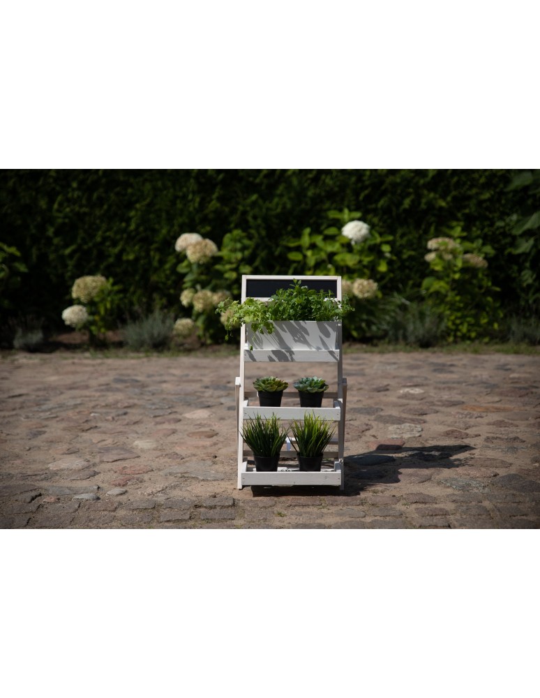 Kwietniki - Drewniana etażerka na kwiaty /70x39x48 cm/ Wykończenie Białe - product b2b.wamar.biz 10