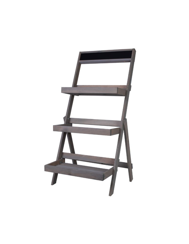 Kwietniki - Drewniana etażerka na kwiaty /100x52x52 cm/ Wykończenie Szare - product b2b.wamar.biz 2