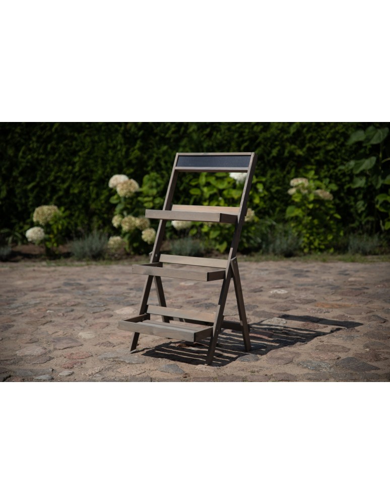 Kwietniki - Drewniana etażerka na kwiaty /100x52x52 cm/ Wykończenie Szare - product b2b.wamar.biz 3