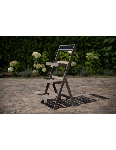 Kwietniki - Drewniana etażerka na kwiaty /100x52x52 cm/ Wykończenie Szare - product 4