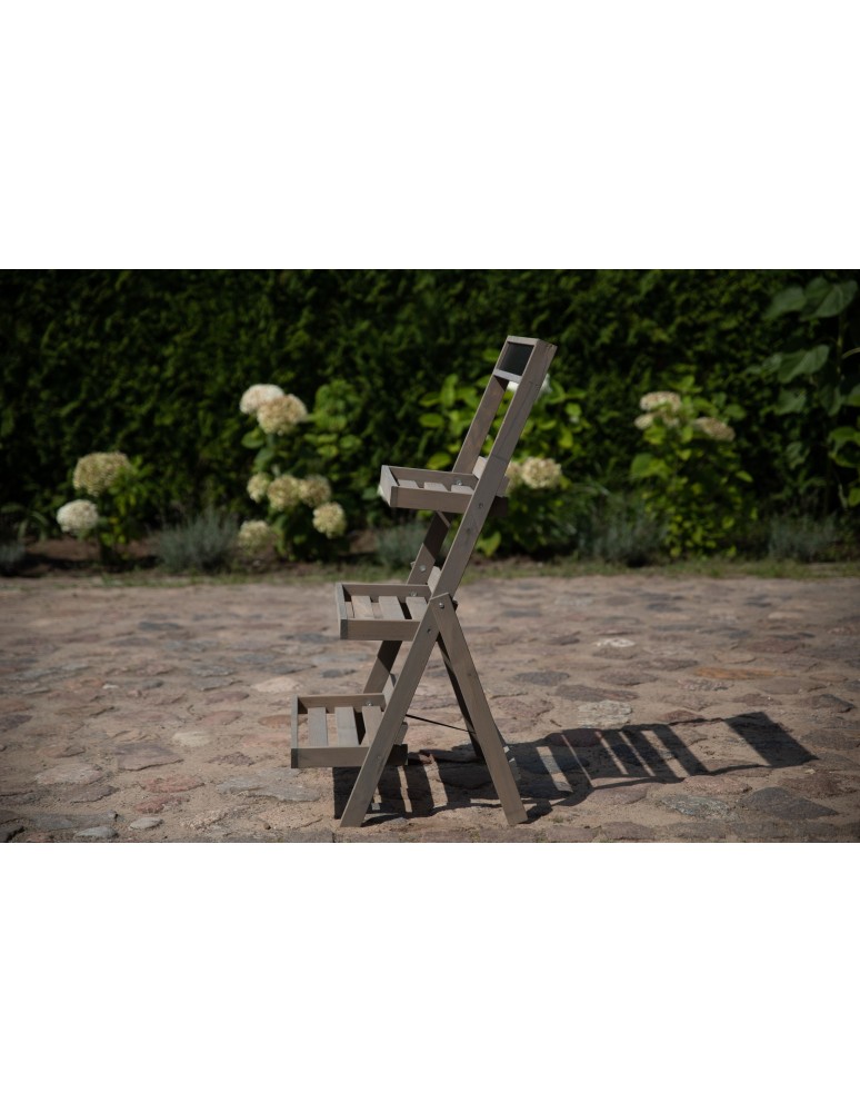 Kwietniki - Drewniana etażerka na kwiaty /100x52x52 cm/ Wykończenie Szare - product b2b.wamar.biz 5