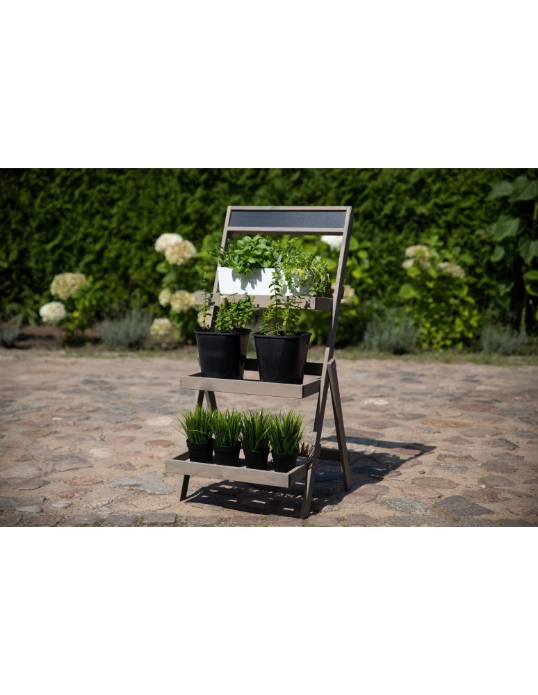 Kwietniki - Drewniana etażerka na kwiaty /100x52x52 cm/ Wykończenie Szare - product b2b.wamar.biz 7