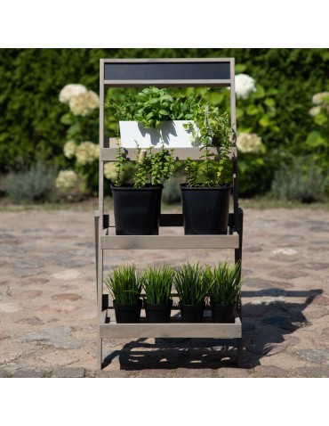 Kwietniki - Drewniana etażerka na kwiaty /100x52x52 cm/ Wykończenie Szare - product 8