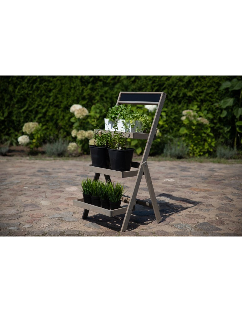 Kwietniki - Drewniana etażerka na kwiaty /100x52x52 cm/ Wykończenie Szare - product b2b.wamar.biz 9