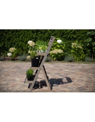 Kwietniki - Drewniana etażerka na kwiaty /100x52x52 cm/ Wykończenie Szare - product 10