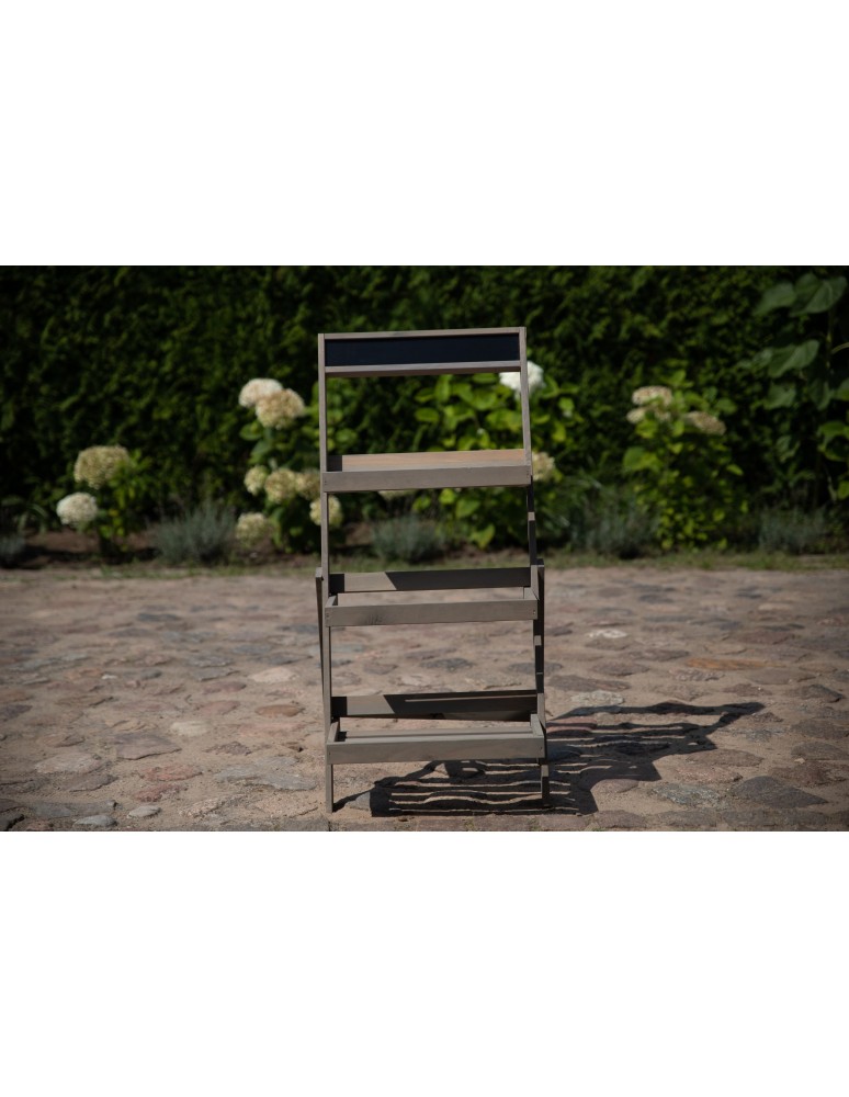 Kwietniki - Drewniana etażerka na kwiaty /100x52x52 cm/ Wykończenie Szare - product b2b.wamar.biz 11