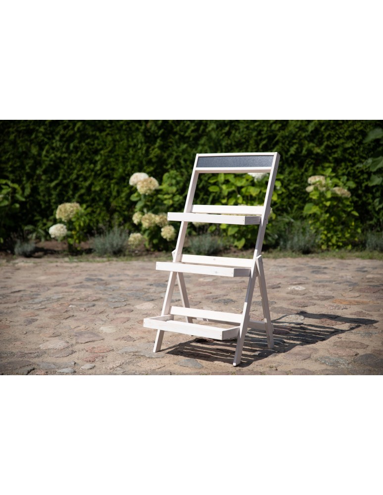 Kwietniki - Drewniana etażerka na kwiaty /100x52x52 cm/ Wykończenie Białe - product b2b.wamar.biz 5