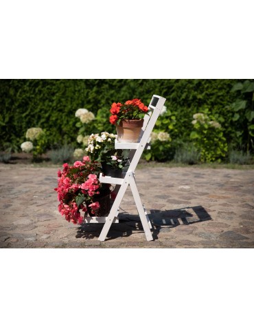 Kwietniki - Drewniana etażerka na kwiaty /100x52x52 cm/ Wykończenie Białe - product 9