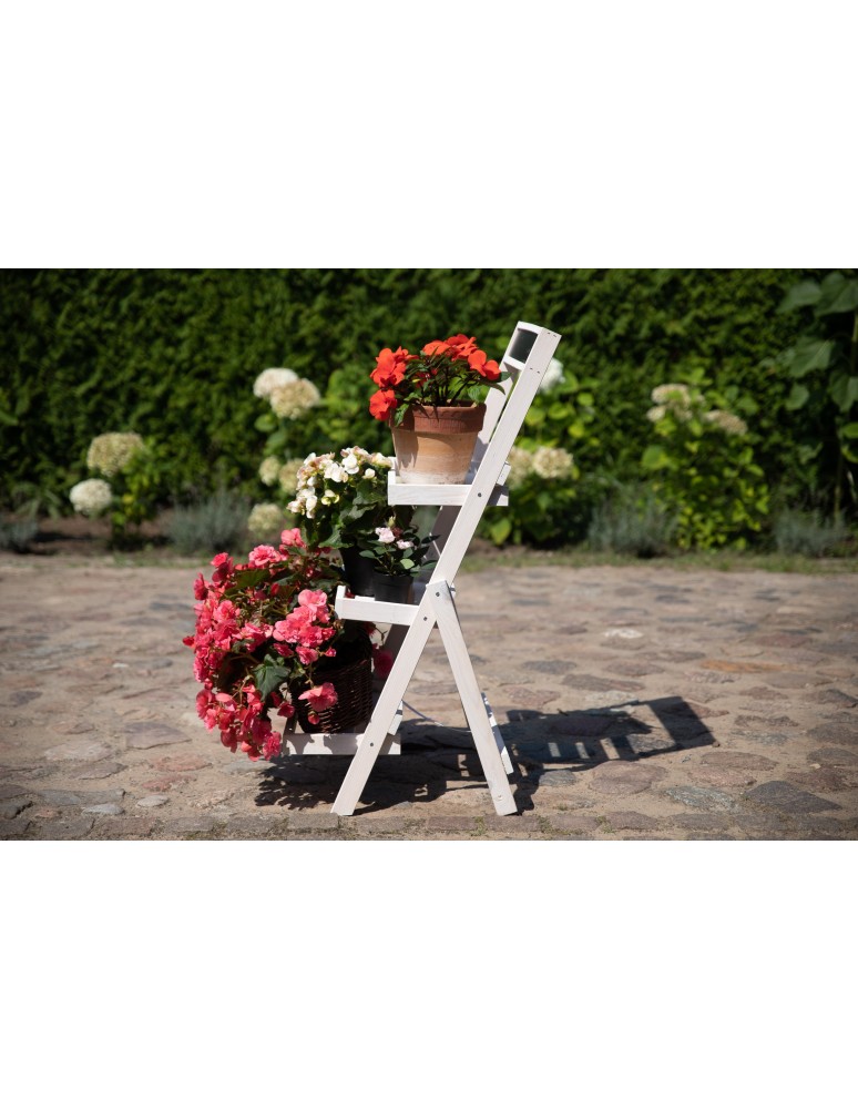 Kwietniki - Drewniana etażerka na kwiaty /100x52x52 cm/ Wykończenie Białe - product b2b.wamar.biz 9