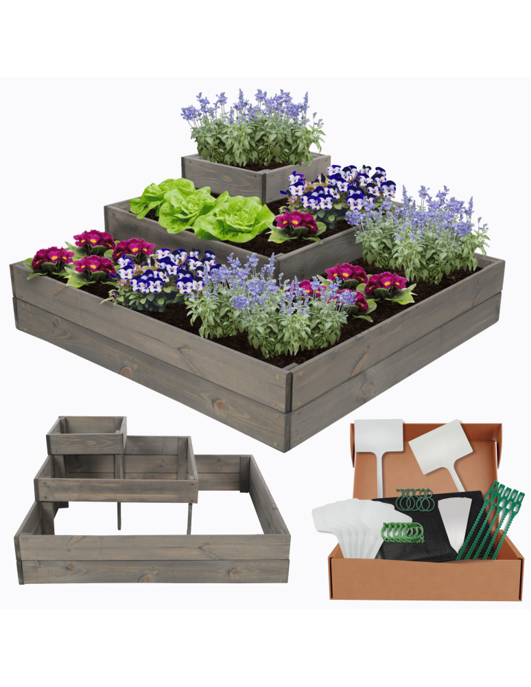Uprawowe skrzynie ogrodowe- Warzywniaki- skrzynia do uprawy - Narożna skrzynia podwyższana na warzywa drewniany warzywniak 36x90x90 EKO - product b2b.wamar.biz 1