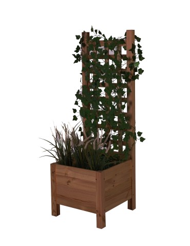 Duże donice ogrodowe- pergole - Drewniana donica z pergolą RD-DNC /120x40x40cm/ Brązowa - product 7