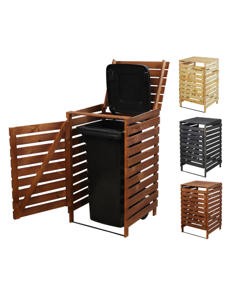 Obudowy na Kosze - Pojedyncza obudowa na kosze OBK 1x120L Brązowa - product b2b.wamar.biz 1