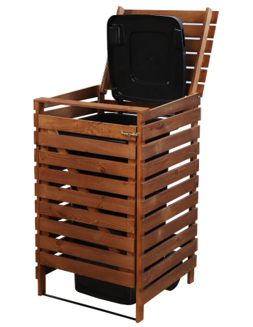 Obudowy na Kosze - Pojedyncza obudowa na kosze OBK 1x120L Brązowa - product 3