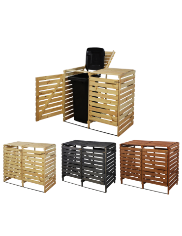 Podwójna obudowa na kosze OBK 2x120L Naturalna