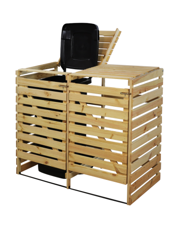 Podwójna obudowa na kosze OBK 2x120L Naturalna - product 2