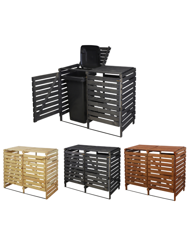 Obudowy na Kosze - Podwójna obudowa na kosze OBK 2x120L Antracytowa - product b2b.wamar.biz 1