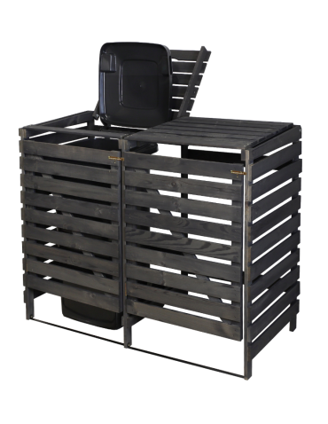 Podwójna obudowa na kosze OBK 2x120L Antracytowa - product 2