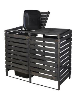 Podwójna obudowa na kosze OBK 2x120L Antracytowa - product 2