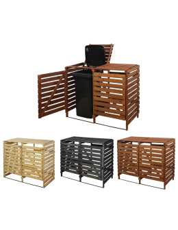 Podwójna obudowa na kosze OBK 2x120L Brązowa