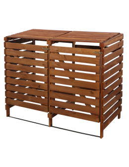 Podwójna obudowa na kosze OBK 2x120L Brązowa - product 2