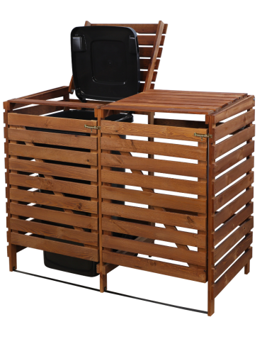 Obudowy na Kosze - Podwójna obudowa na kosze OBK 2x120L Brązowa - product 6