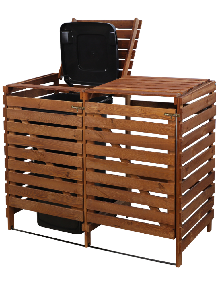 Obudowy na Kosze - Podwójna obudowa na kosze OBK 2x120L Brązowa - product b2b.wamar.biz 6