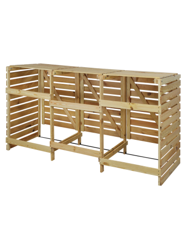 Potrójna obudowa na kosze OBK 3x120L Naturalna - product 2