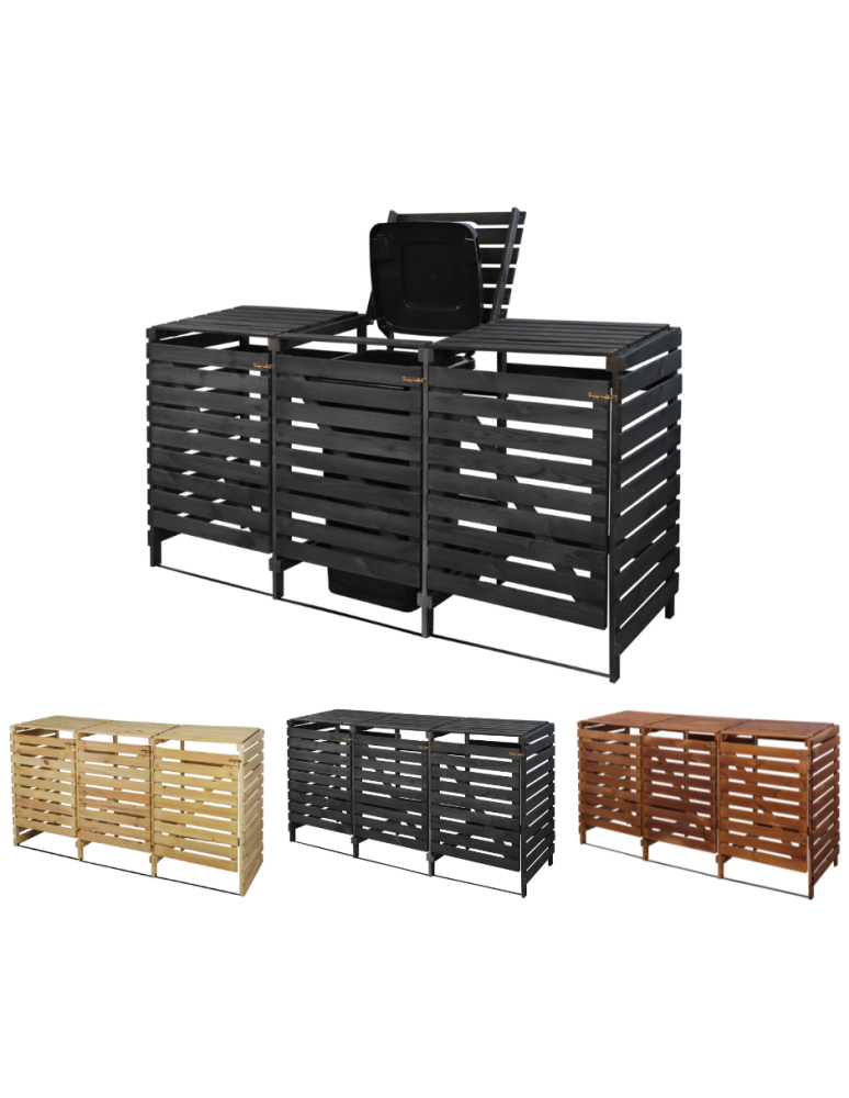 Obudowy na Kosze - Potrójna obudowa na kosze OBK 3x120L Antracytowa - product b2b.wamar.biz 1
