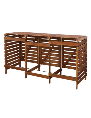 Potrójna obudowa na kosze OBK 3x120L Brązowa - product 2