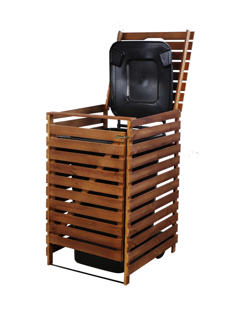 Obudowy na Kosze - Pojedyncza obudowa na kosze OBK 1x240L Brązowa - product b2b.wamar.biz 3