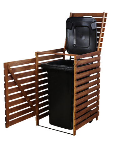 Obudowy na Kosze - Pojedyncza obudowa na kosze OBK 1x240L Brązowa - product 5