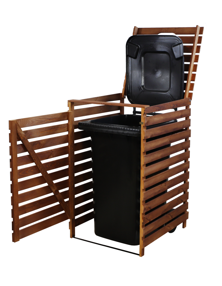 Obudowy na Kosze - Pojedyncza obudowa na kosze OBK 1x240L Brązowa - product b2b.wamar.biz 5